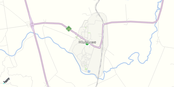 HERE Map of Hluhluwe, South Africa